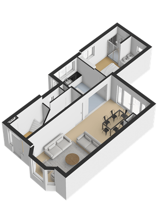 Plattegrond - Clara's Pad 20, 4451 HD Heinkenszand - Begane grond - 3D.png
